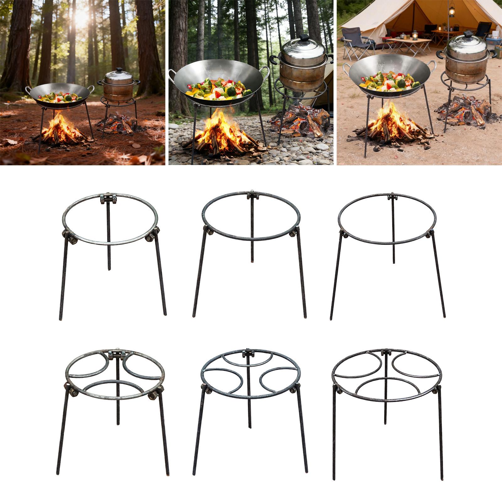Camping Cooking Open Fire - Tripod Api Unggun, Penyangga Wok Multifungsi