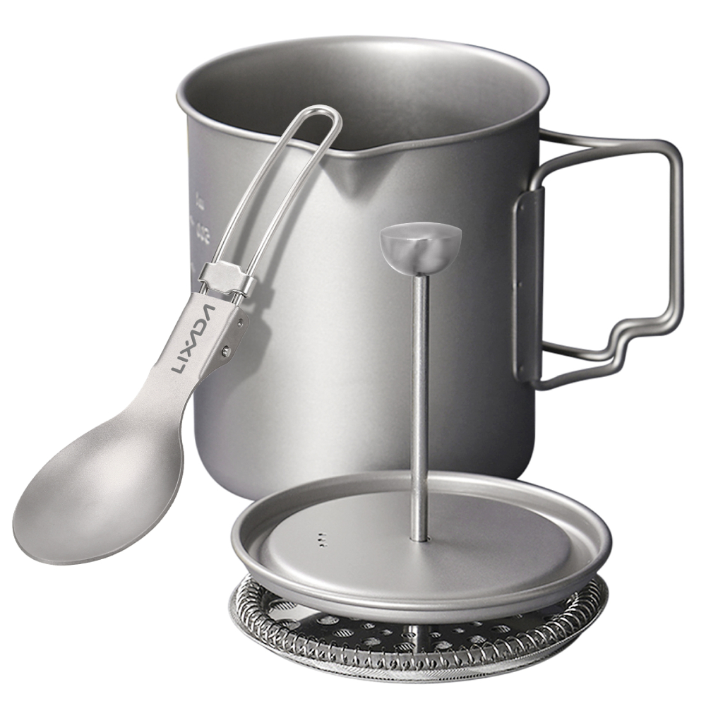 Camping Cooking Ware - Lixada cangkir kopi Titanium 750ml, panci
