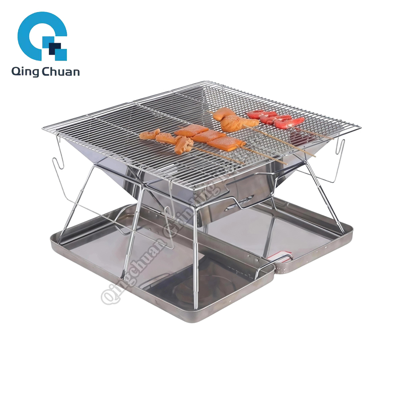 Cooking Outdoor Camping - Kompor Arang Lipat Baja Tahan Karat