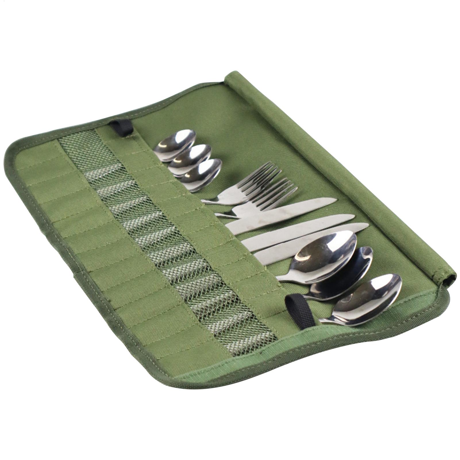 Camping Cooking Utensil Roll - Tas Penyimpanan Peralatan Masak untuk Berkemah,