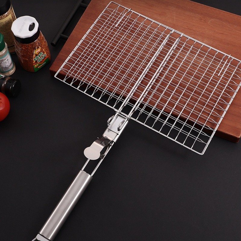 Camping Cooking Portable - 1SET Jaring Barbekyu BBQ dengan Pegangan