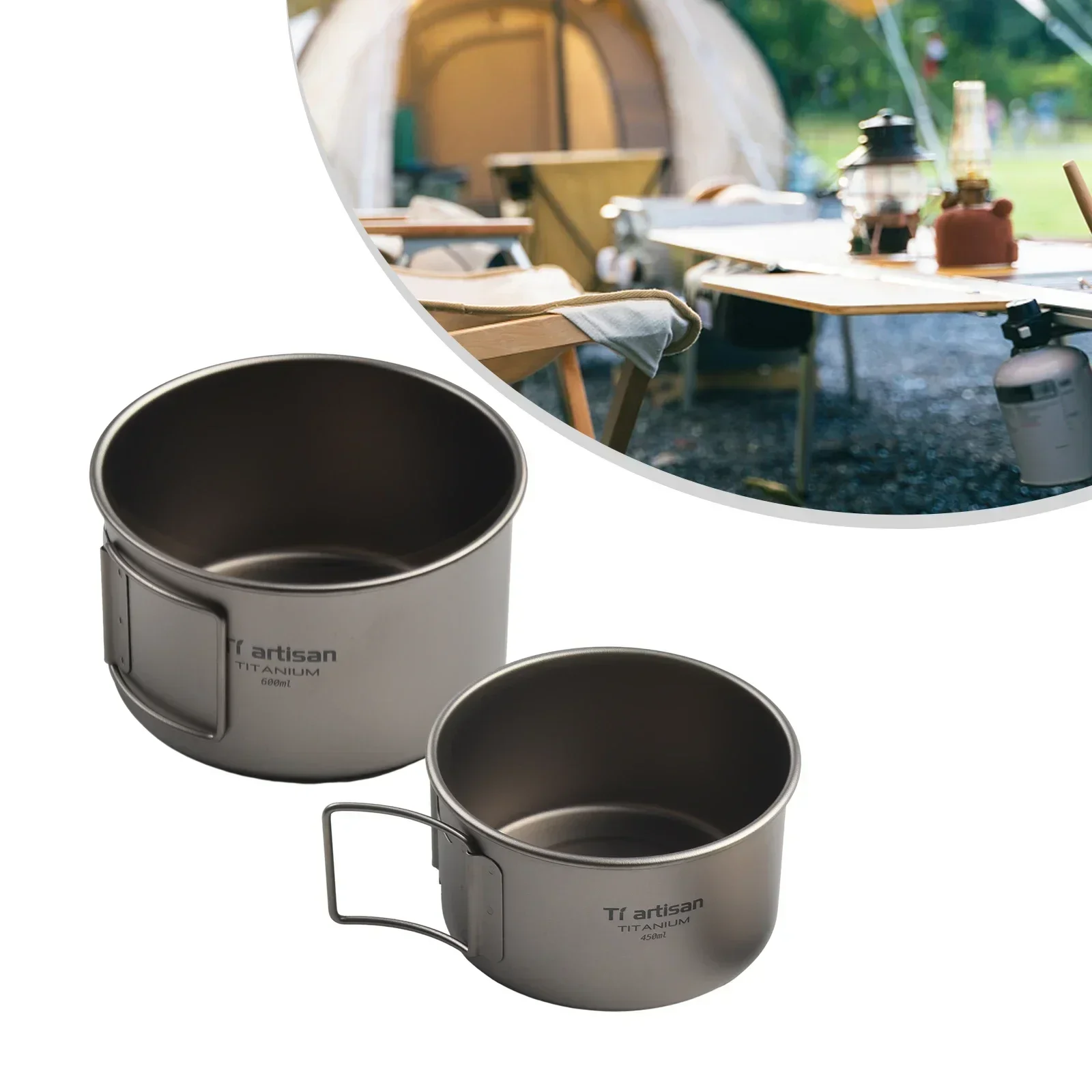 Mangkuk Titanium dengan pegang - Camping Cooking Ware ulasan dan harga