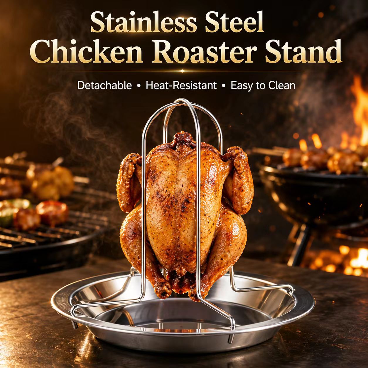 Penyangga Panggangan Ayam Utuh - Camping Cooking Portable ulasan dan harga