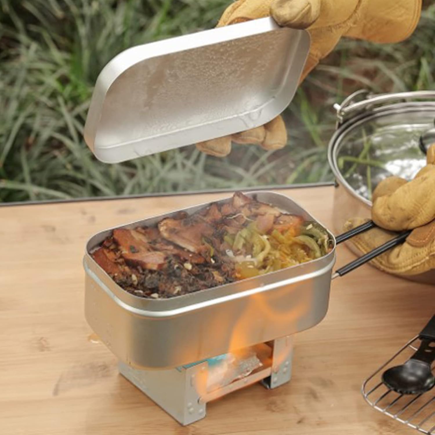 Pegangan Kotak Bento Lipat, Wa - Camping Cooking Tin ulasan dan harga